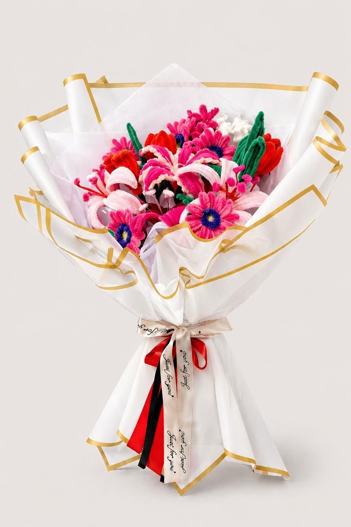 Mixed Flower White Theme Bouquet