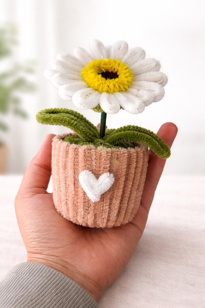 [TFS-POT-006 (same product, same SKU)] Handmade Mini Daisy Flower Pot