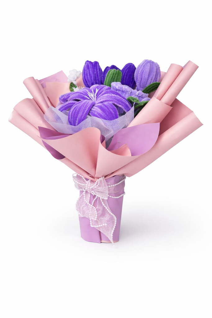 [TFS-BQT-002] Blue Lily & Tulip Flower Bouquet